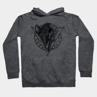 Rat Skull Black and White Hoodie